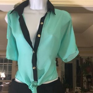 Y Generation Sheer button up top
